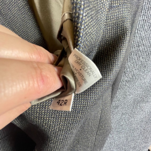 Hart Schaffner Marx Jacket Mens 42‎ R Gray Wool Blazer Sports Coat Wedding Retro - Picture 10 of 15